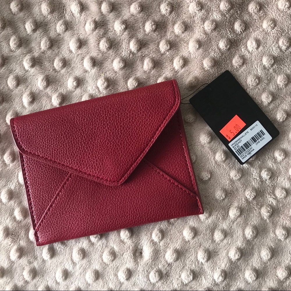 Wine Red “envelope” style mini wallet